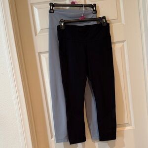 lululemon athletica one Black size 6 and one light Blue size 6 Leggings lot